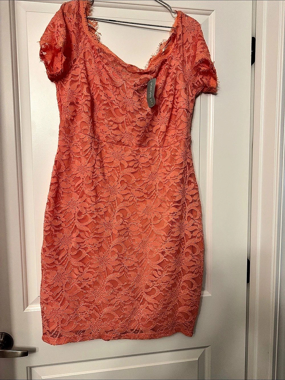 Forever 21 Floral Lace Mini Dress in Orange Size 2X NWT